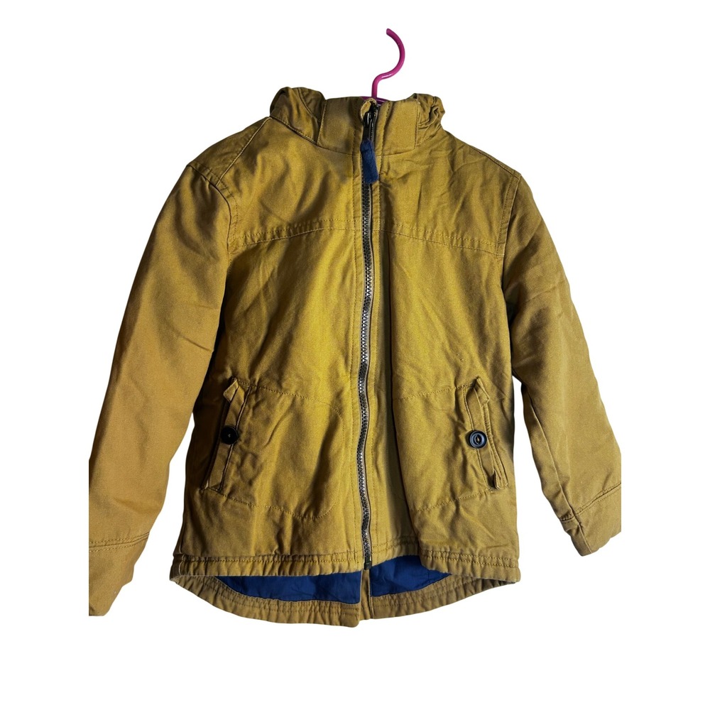 Genuine Kids OshKosh Jacket 5T Yellow Hooded Canvas Utility Kids